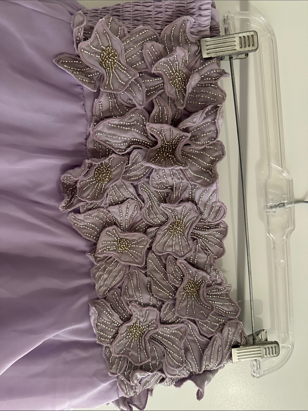 Show Me Your MuMu Lavender Maxi Dress with 3D Floral Appliqués